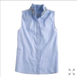 J.Crew Tilda Oxford Rhinestone Top